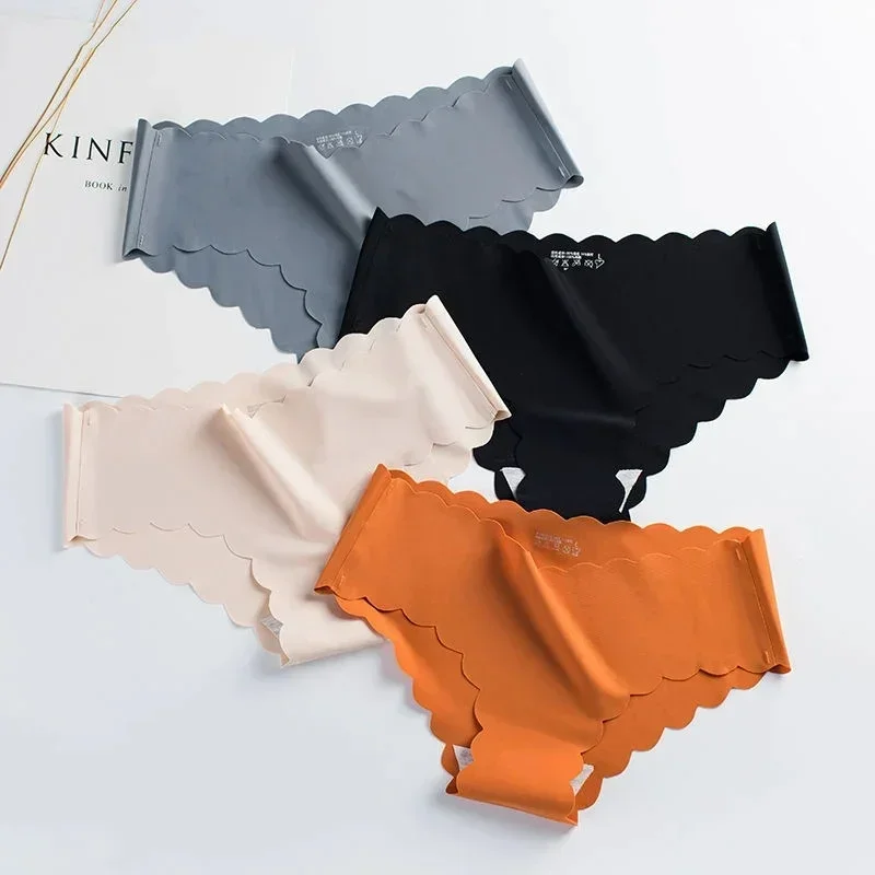 4pcs Ice Silk Seamless Women's Underwear with Pure Cotton Crotch for High-end Japanese Girls