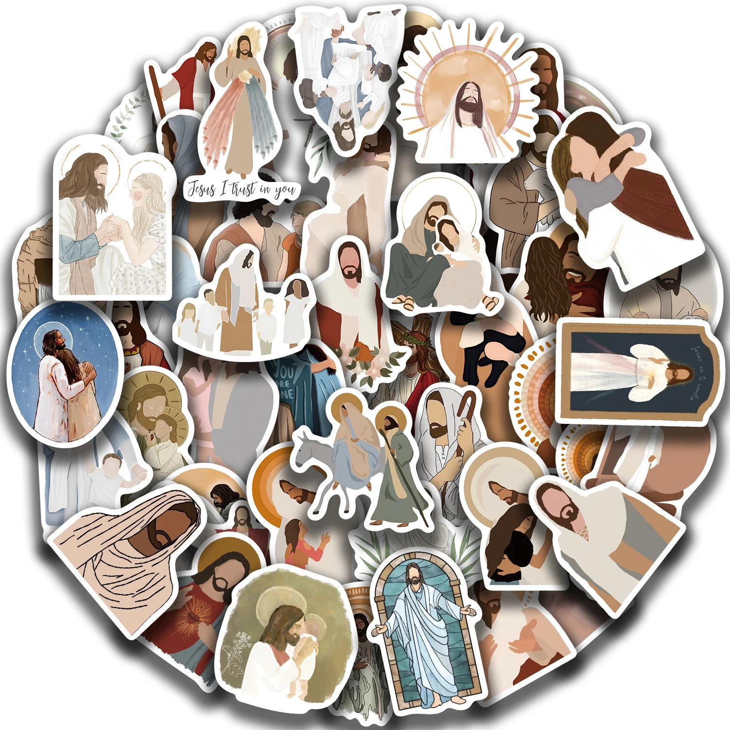 52PCS Jesus Stickers Aesthetic Christian Decals for Laptop Phone Case Planner Journal Notebook Water Bottle Sticker