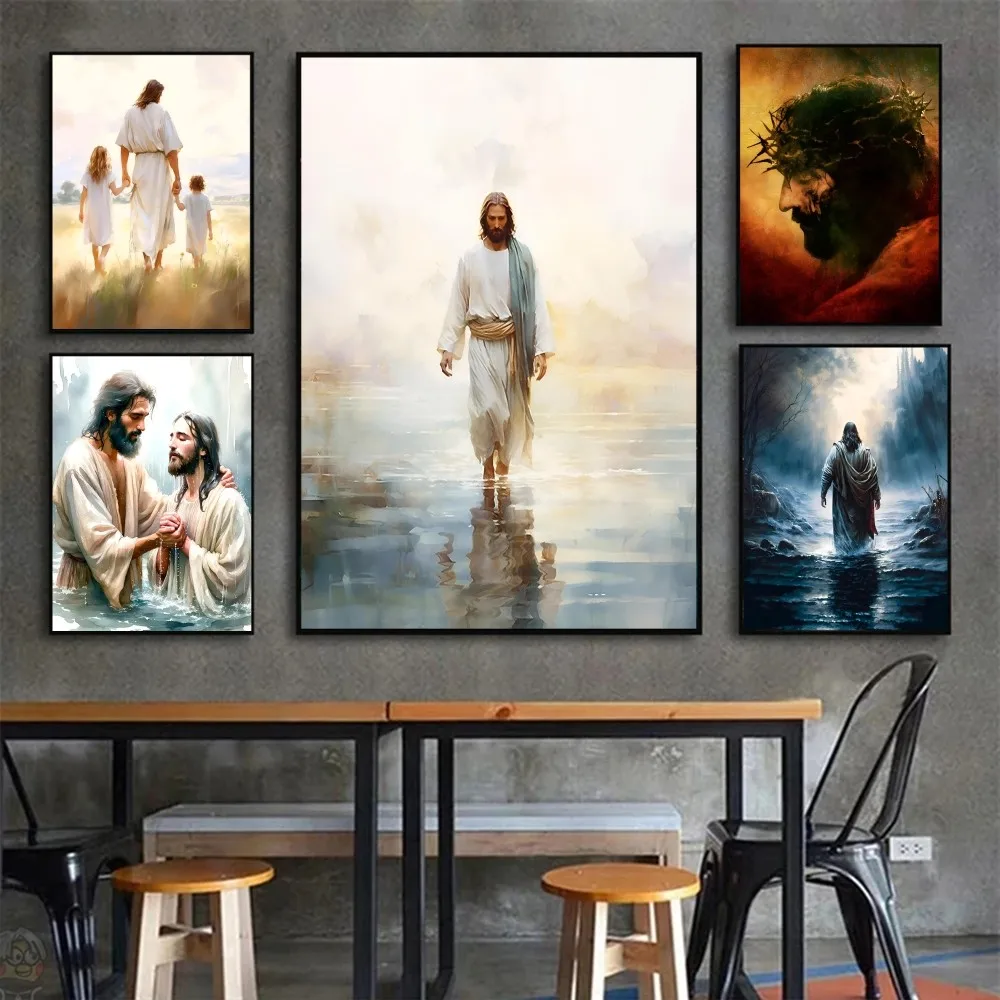 V-Vintage Religion Jesus Christus das letzte Abendessen Bibel Vers Poster Poster Aufkleber Kunst Wandbilder Dekor Spielzimmer Dekor Geschenke k