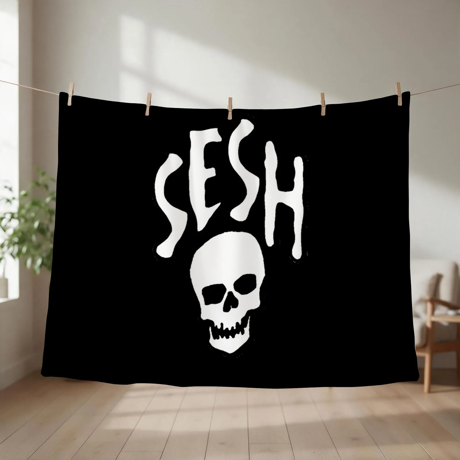 SESH BONES Throw Blanket couch cozy soft plush fuzzy picnic outdoor blanket