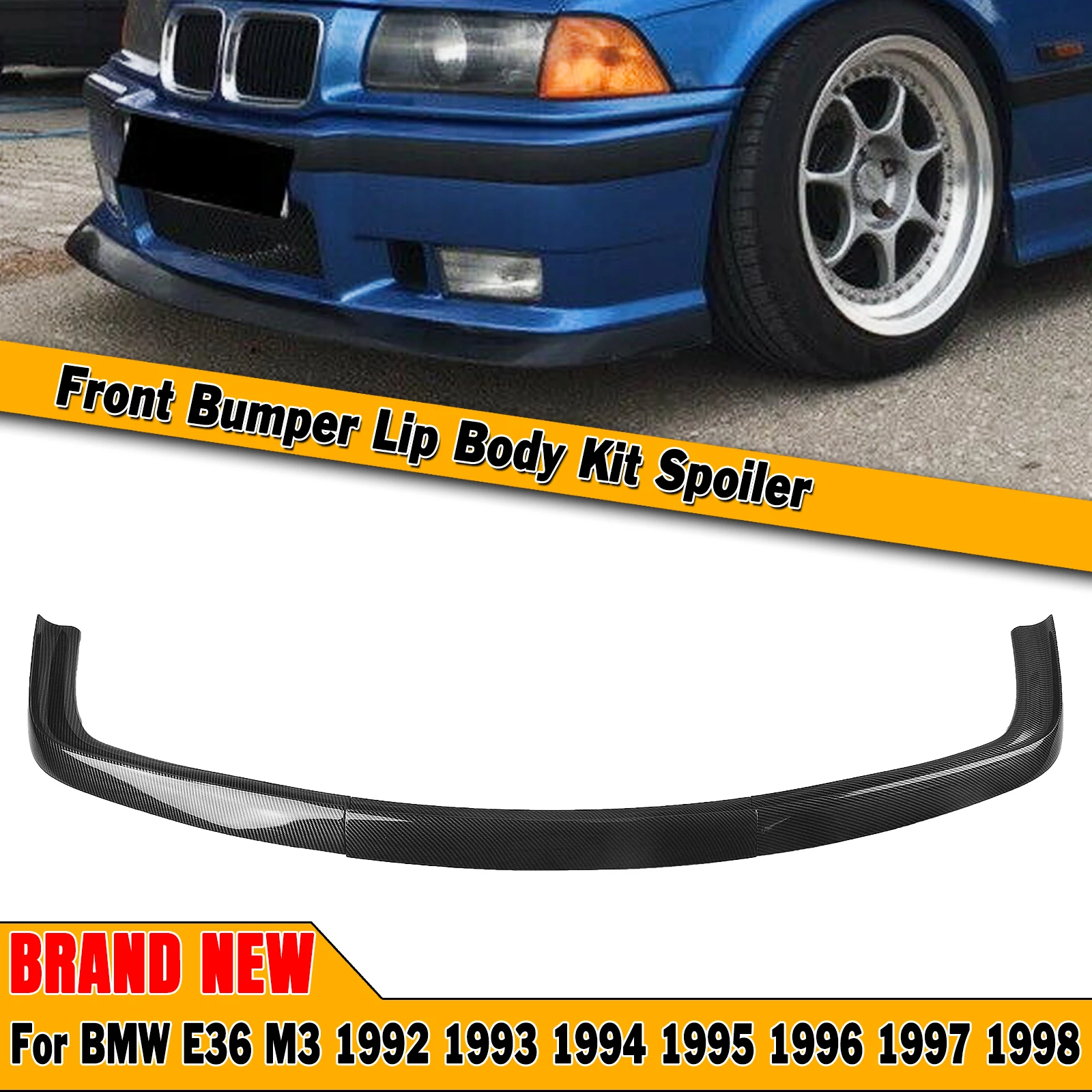 

Car Front Bumper Spoiler Lip Lower Guard Plate Splitter Auto Accessories For BMW E36 M3 4-Door Sedan 2 Door Coupe 1992-1998