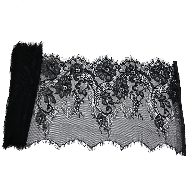 (3meters) 280mm Soft And Comfortable High Quality Handmade DIY Ribbon Black White Eyelash Lace Trimming Fabric Lace Ribbon