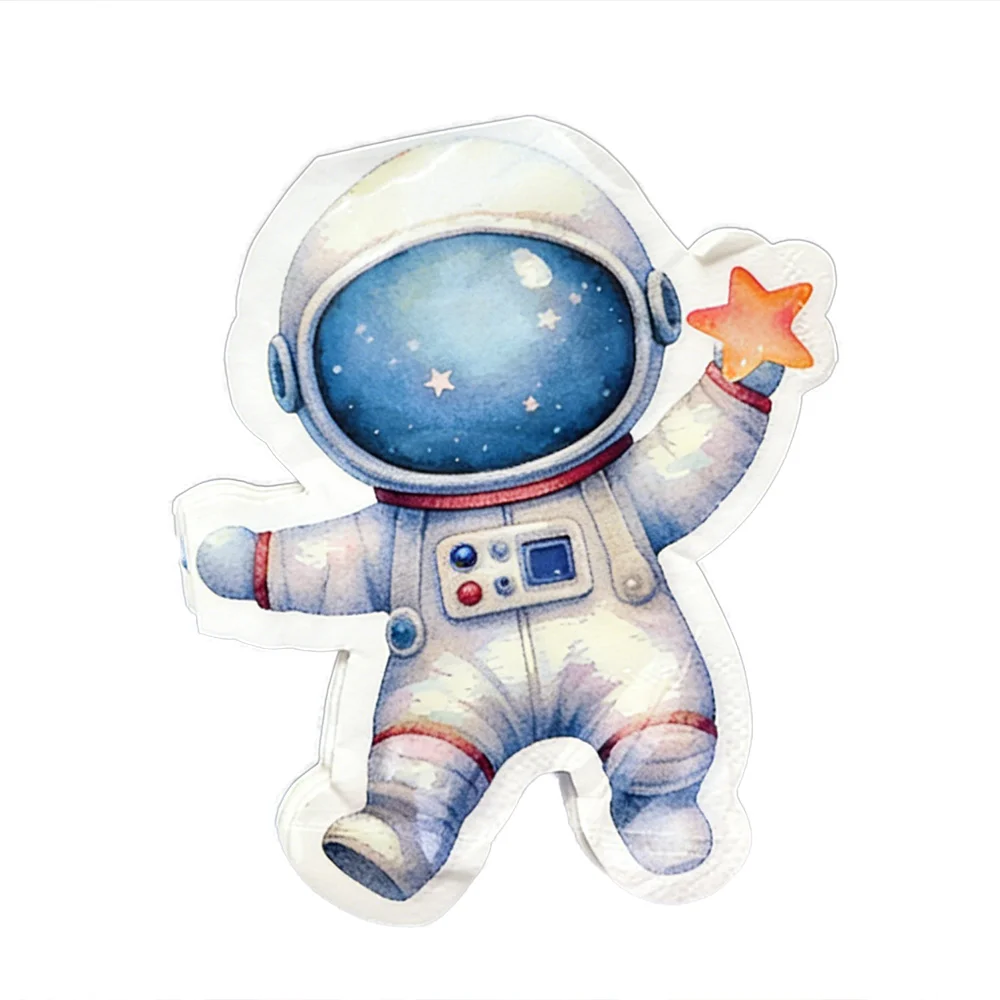 

Astronaut Shape Paper Napkins Watercolor Space Disposable Dinner Napkins Outer Space Themed Party Supplies Astronaut Birthday