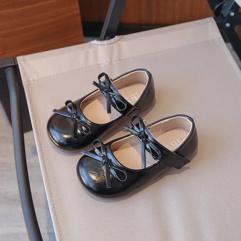 فتاة صغيرة أحذية من الجلد ربيع الخريف بسيط ربطة الأطفال الأميرة أحذية 2025 الاتجاه تنوعا طفل السببية موضة حذاء مسطح #4