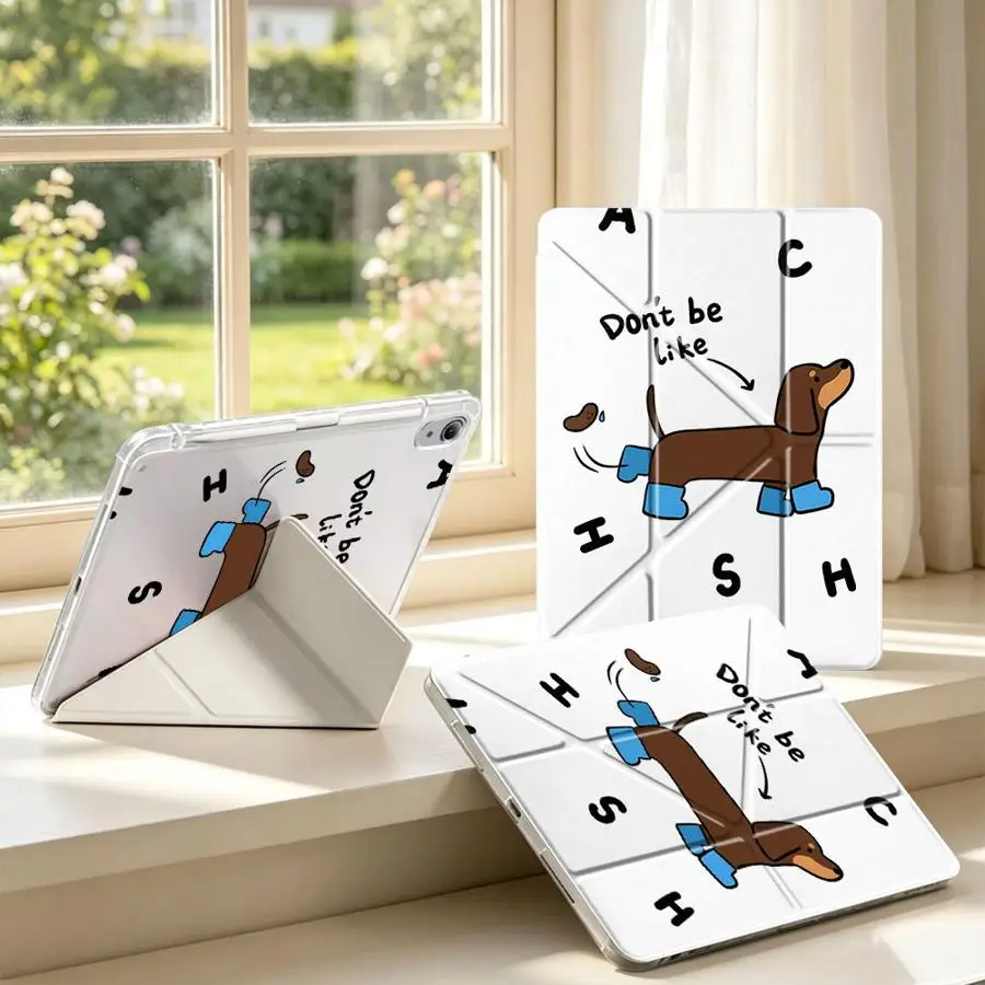 With Pen Slot Cover Tablet Case For Samsung Galaxy Tab S7 FE S8 A11 S9 Plus A8 S10 Lite A9 Plus Cartoon Letter Dog