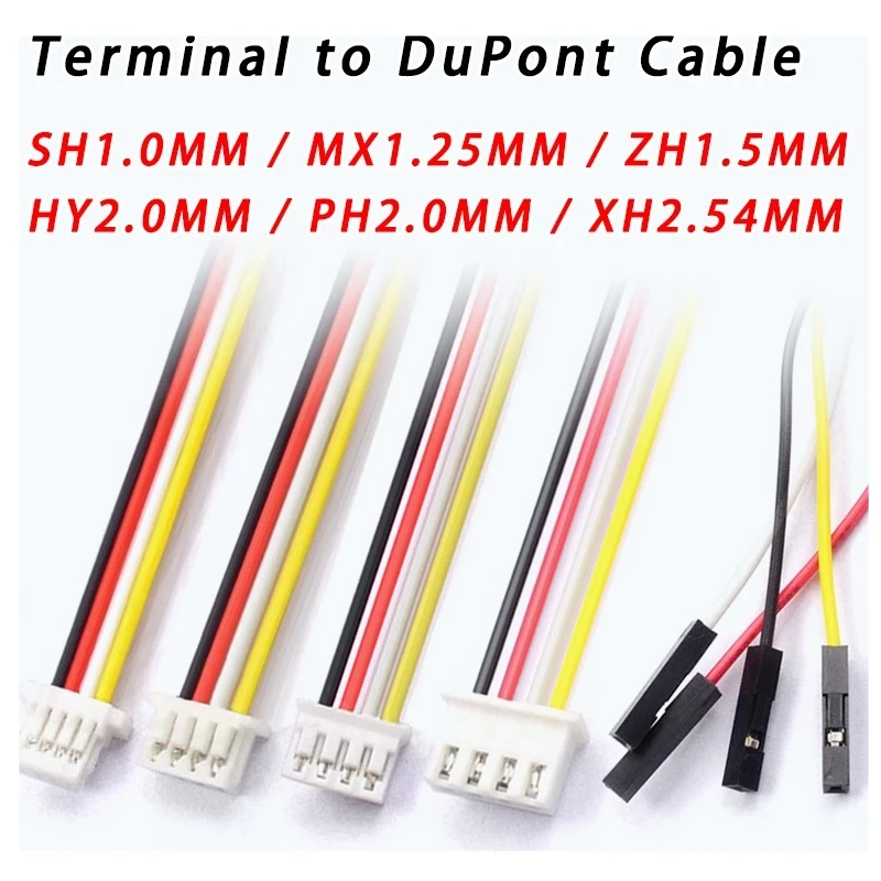 

10PCS Dupont Line to SH1.0/MX1.25/ZH1.5/HY2.0/PH2.0/XH2.54 Cable 1P Female 2/3/4/5/6/P 20CM 26AWG 28AWG Jumper Wire