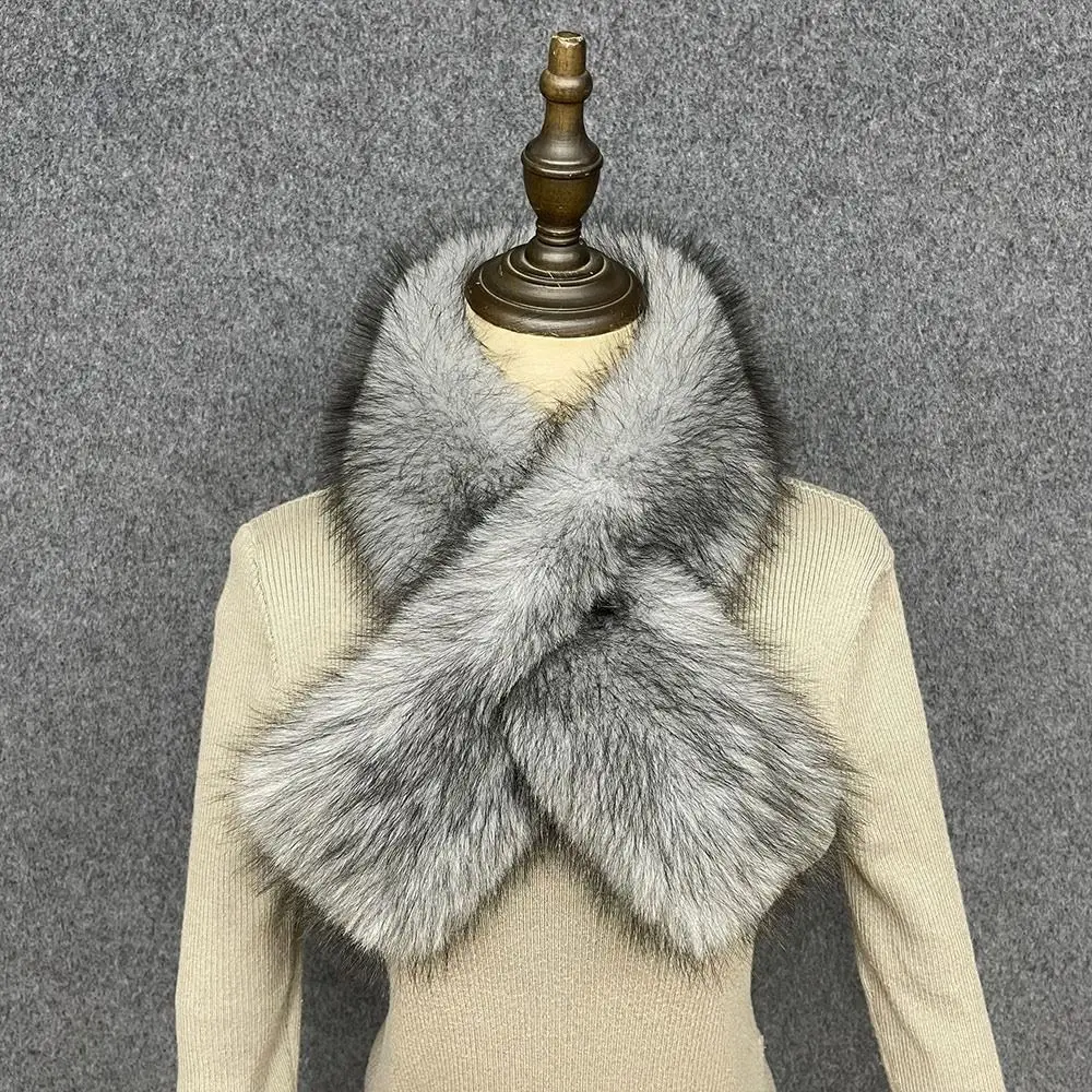 New Faux Fox Fur Neck Scarf Soft Leopard Spot Pattern Fur Neck Warmer Pull Through Winter Fur Collar Cold Weather Wear