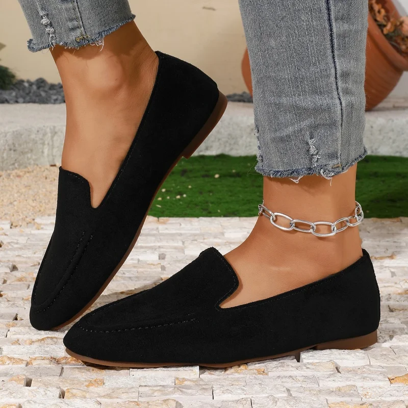 Modische, heiß begehrte, sexy flache Schuhe für Damen, Frühling und Herbst, neue runde Zehenpartie, einfache und bequeme Freizeitschuhe. – Detail 8