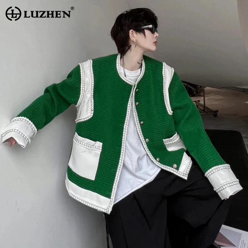 

LUZHEN 2024 Autumn New Fashion Color Contrast Original Design Casual Coat Men's High Street Loose Casual Youth Jacket LZ2664