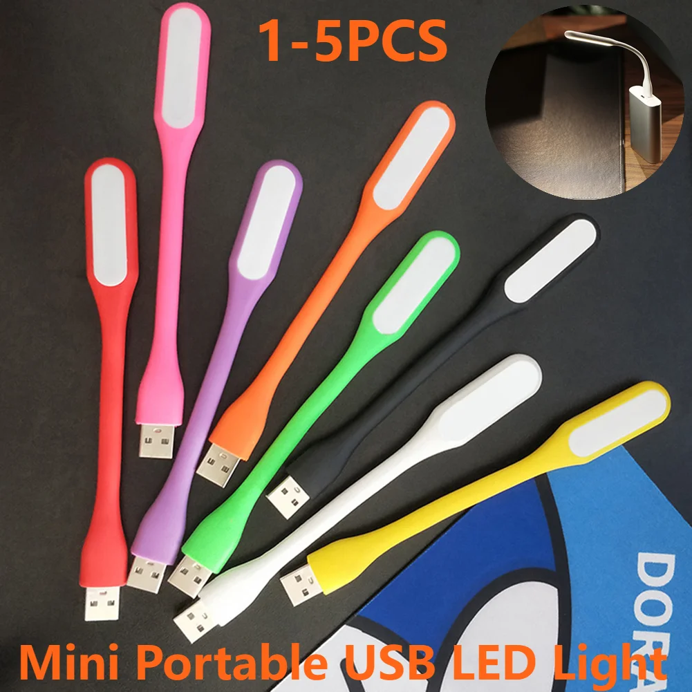 1-5PCS Mini Night Light Portable USB LED Light for Power Bank Computer Laptop Book Reading Eye Protection LED Desk Lamp Lighting