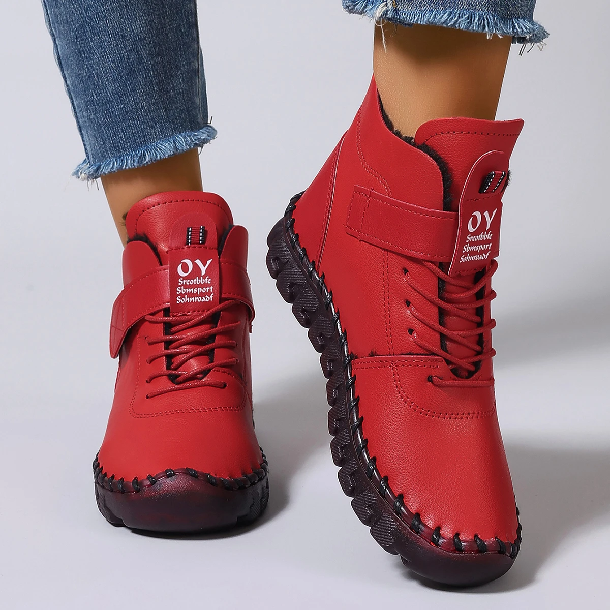 Women Boots 2025 New Comfortable Flat Ankle Boots Luxury Casual Thickened Warm Mom Shoes Fashion Handmade Cotton Shoes Women
