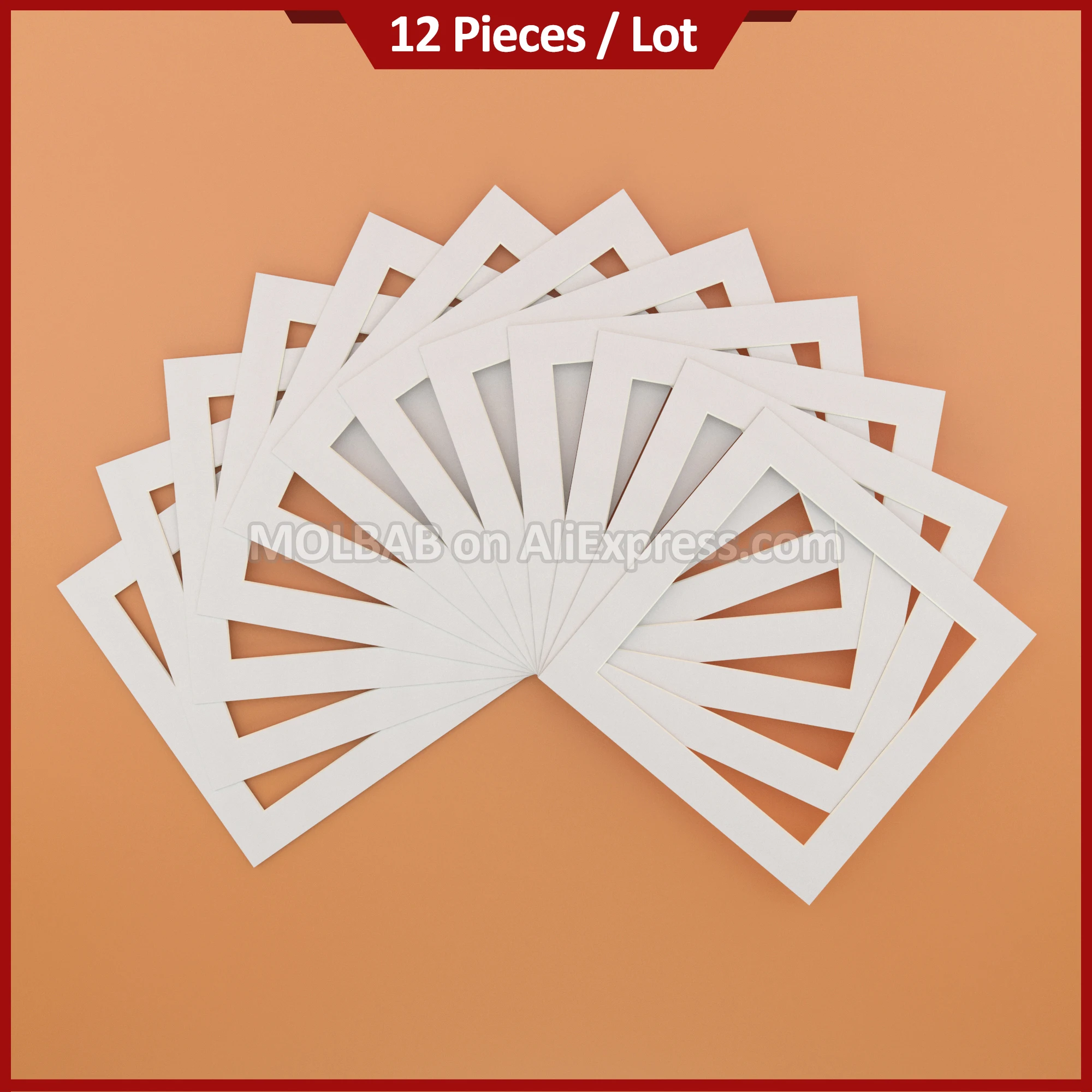 Square Photo Mats 8/10/12/14/16 Inch White/Black Textured Surface Paperboard Mounts For Picture Frame Mounting Décor 12PCS/Lot