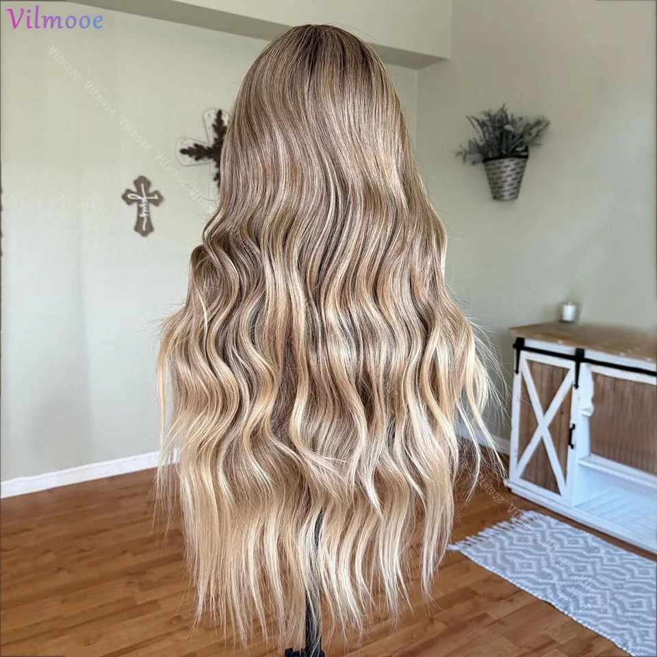 4/27 Hoogtepunt Ombre 13x4 Kant Frontale Pruik Body Wave Menselijk Haar Braziliaanse Bruin Blonde Zijden Top Vetersluiting Pruiken Met Pony