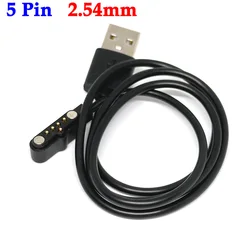 Cable de carga magnético Pogo para reloj inteligente para niños, cargador magnético, 5 pines, USB, 2,54mm, A20, A20S, TD05, V6G, 1 unidad