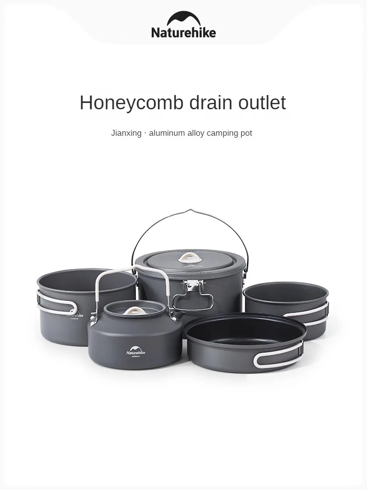 

Naturehike Noke aluminum camping set pot portable outdoor camping utensils pot and pan set picnic tableware