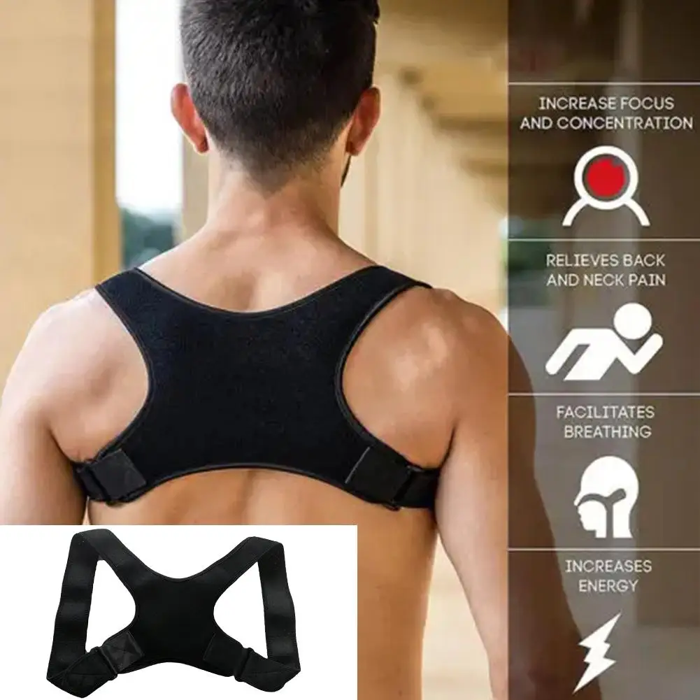 Back Correction Belt Adjustable Back Brace Belt Strap Postural Fixer Corrector Correction Sitting Prevention Posture Of Tap X0T4