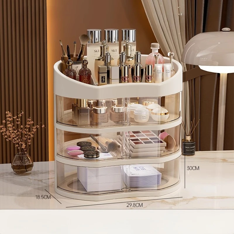 Home Table Large Capacity Cosmetics Organizing Makeup Storage Box Drawer Dustproof Table Lipstick Powder Storage Organizer Rack