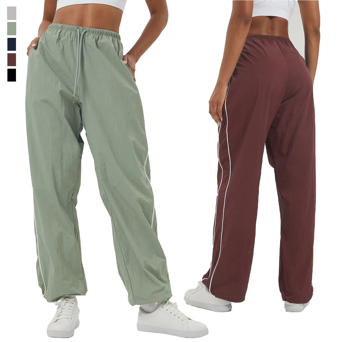 

Women Jogger Straight Pants Elastic Waist Yoga Sweatpants Casual Sports Workout Gym Running Trousers Loose Fit Women Pants