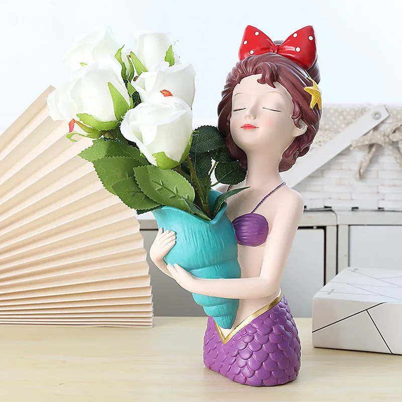 

Nordic light luxury bouquet girl ornament wine cabinet entrance decoration TV cabinet living room home creative decoration gift