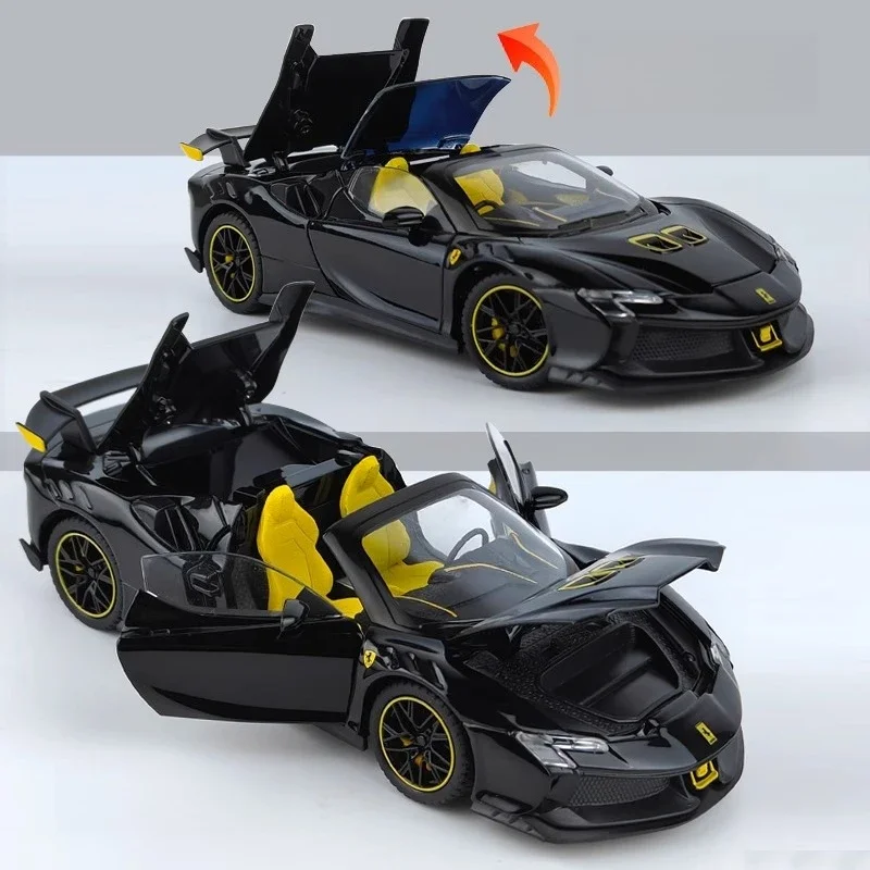 Ferrari SF90XX – voiture de Sport 1:24, haute Simulation, modèle en alliage métallique moulé, son et lumière, Collection de jouets pour enfants, cadeaux
