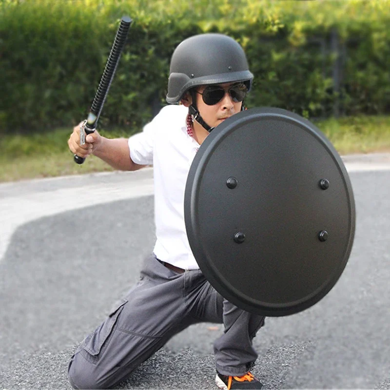 Metal Tactical Handheld Aluminum Alloy Round Shield Riot Shield Round Tactical Shield Security Equipment Security Equipment