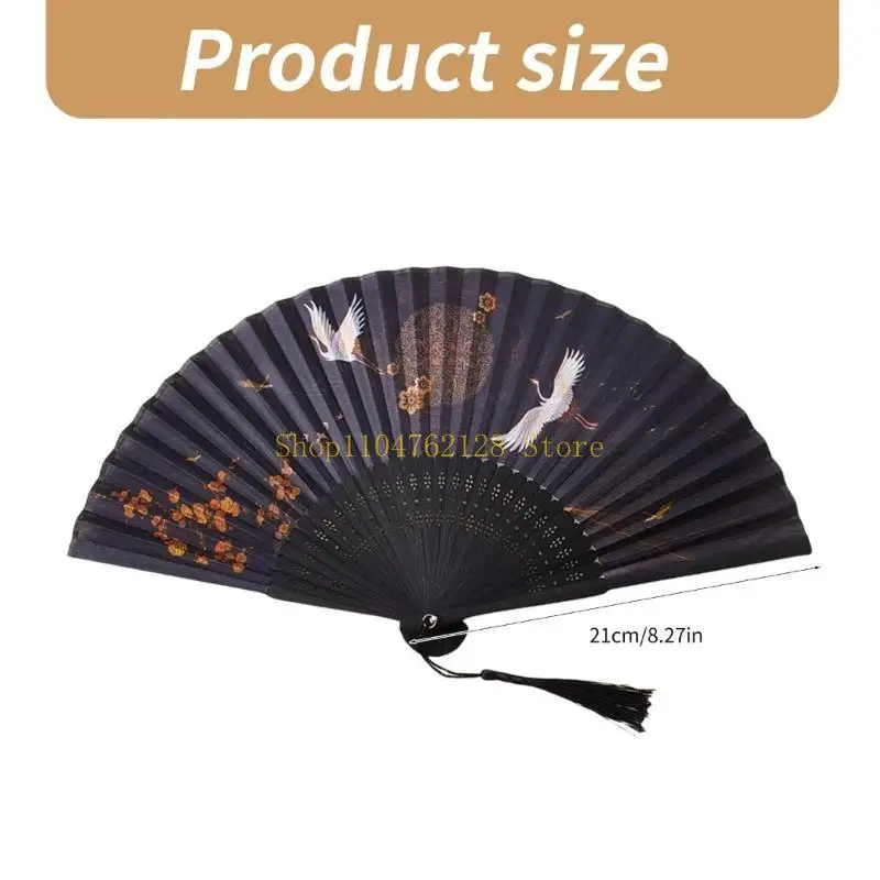 Quạt tay gấp truyền thống của Trung Quốc với cần cẩu thanh lịch cho biểu diễn bán hàng tốt nhất