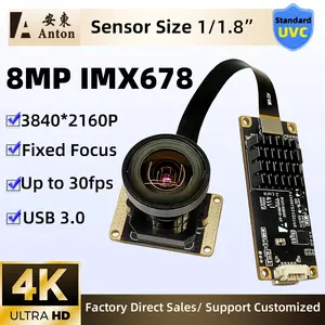Bilashmart 50MP IMX678 USB3.0 Camera Module Fixed Focus No Distortion 3840x2160 30fps Webcam Type c/5Pin FPC Cable Free Drive