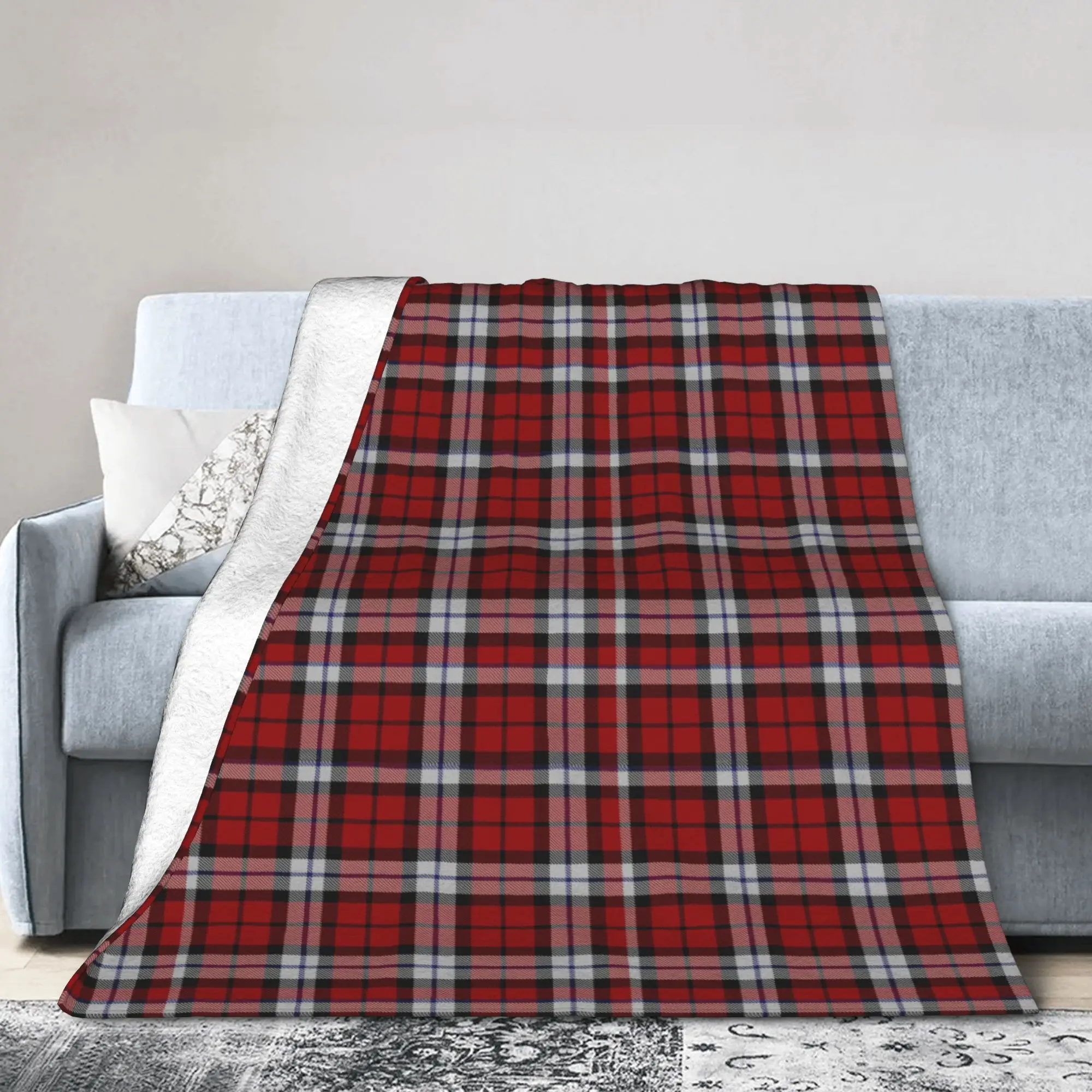 Christmas Brodie Dress Tartan Plaid Blanket Flannel Summer   Multifunction Soft Throw Blankets for Bedding Car Bedspread