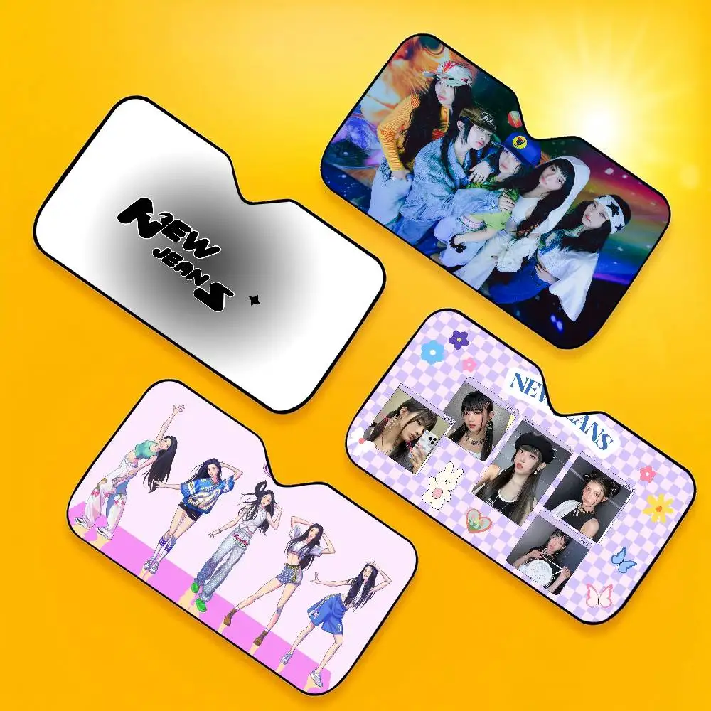 

Корейский NJZ-Girl N-NewJeans Group солнцезащитный козырек на ветровое стекло 3D пленка в клетку подарок новинка автомобильный козырек на переднее окно 70x130 см защита от солнца