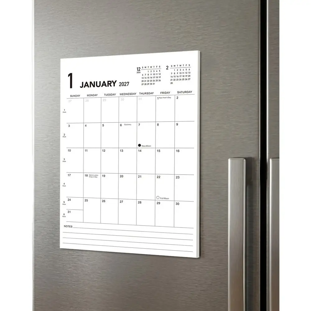 New July.2027- Jun. 2028 Magnetic Fridge Calendar Write-On 18-Month Monthly Wall Planner Minimalist Kitchen Wall Calendar Office