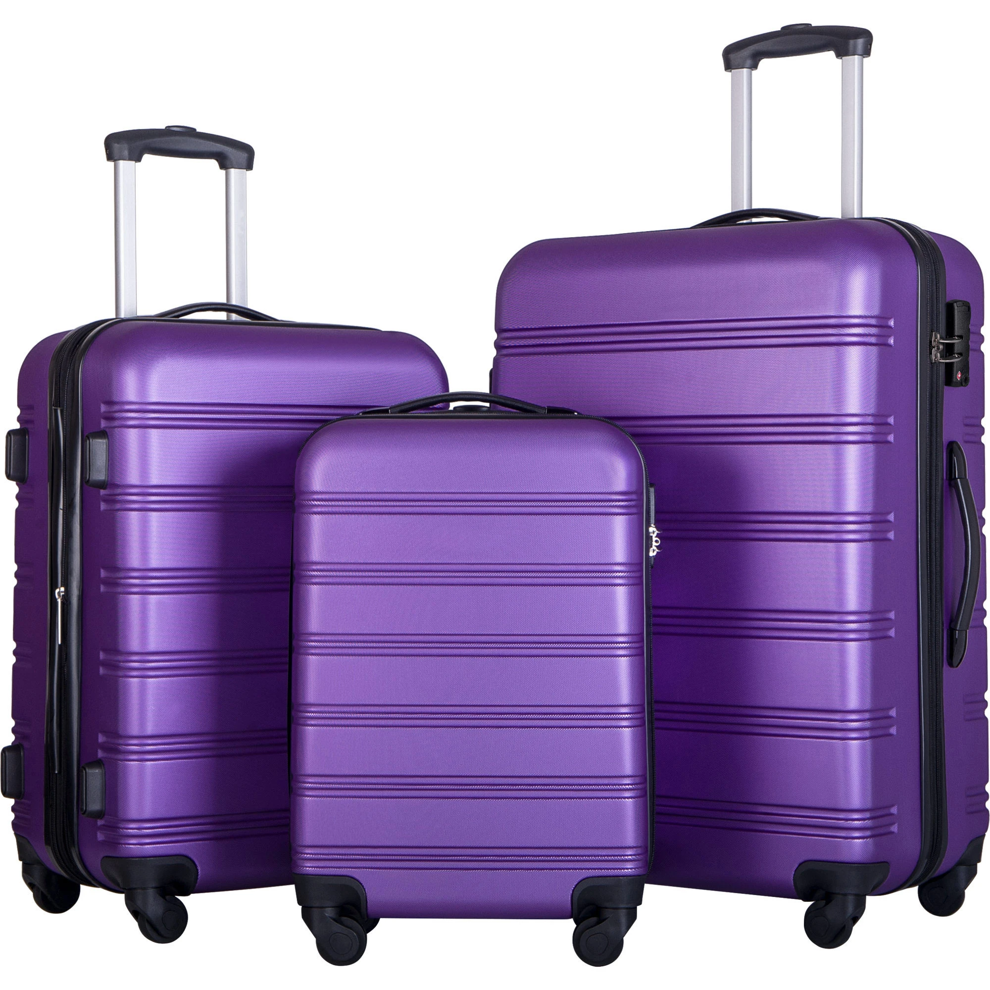 

3 Piece Luggage Set Hardside Spinner Suitcase with TSA Lock 20" 24" 28" Available carry on luggage with wheels luggage travel