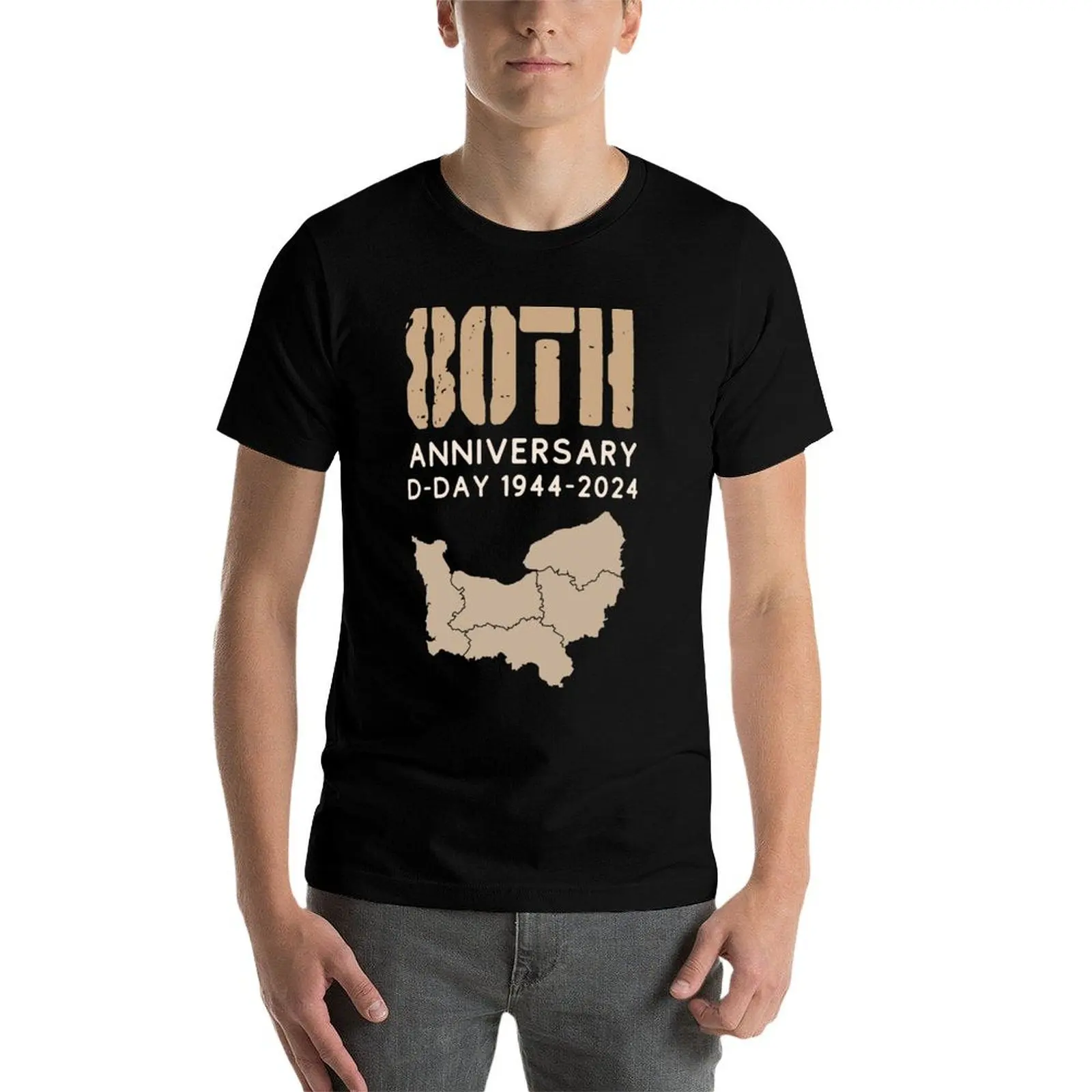 80th anniversary D-day, Normandie, June 6, 2024, 1944 - 2024 T-Shirt Basic Lightweight Short Sleeve Tee view 4