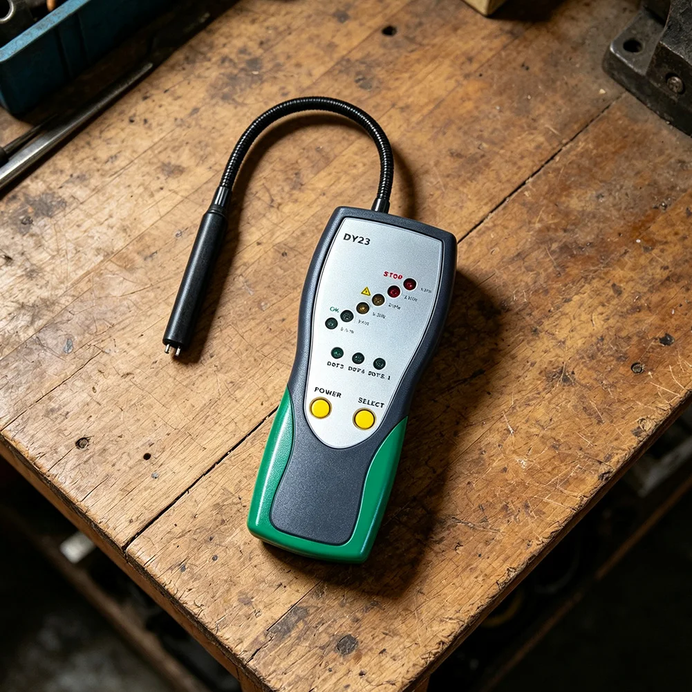 DY23 Portable Pen-Style Brake Fluid Moisture Tester with Color-Coded LED Indicators for Auto Maintenance and Diagnostics