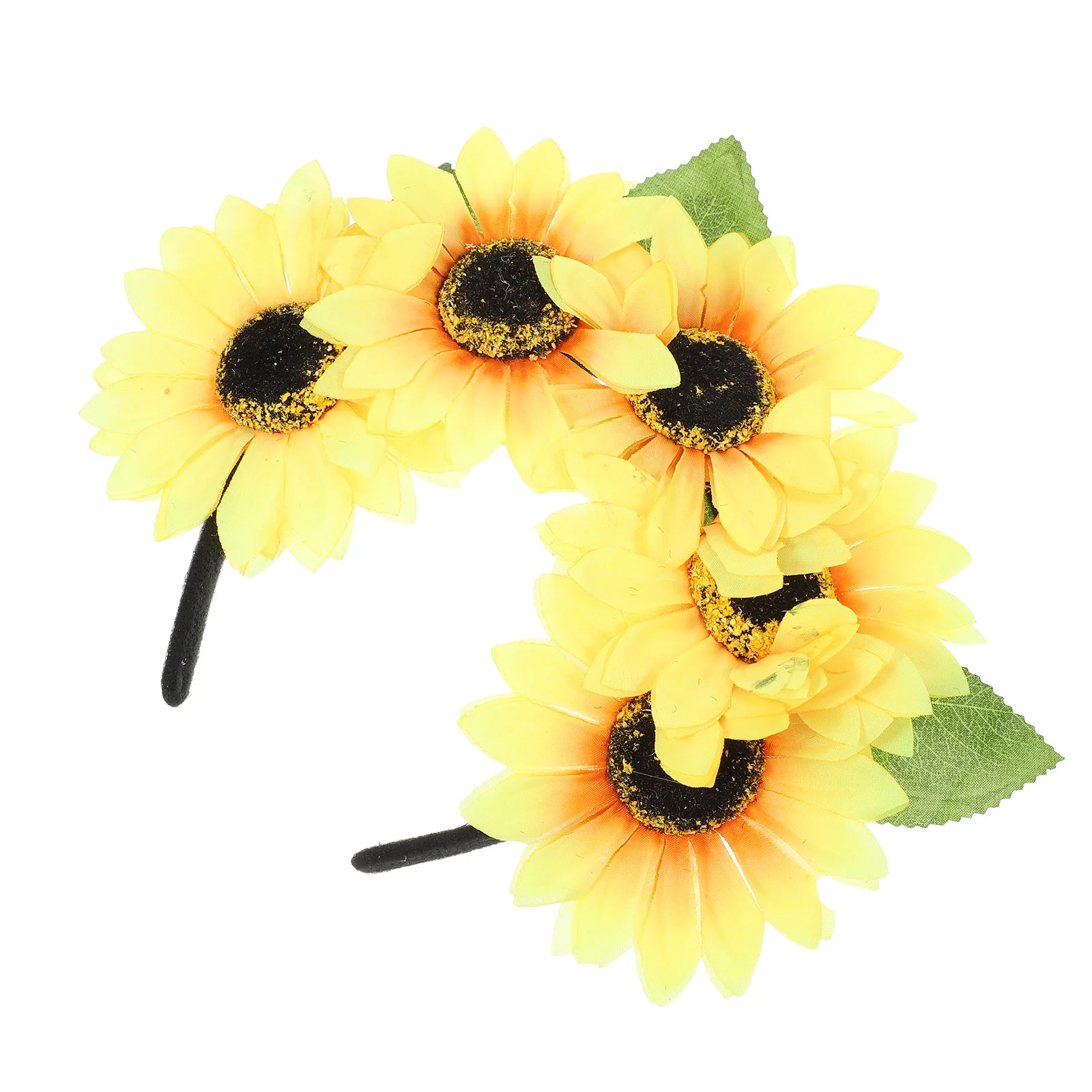 

Crown Hair Comb Sun Flower Headband Girl Girls Accessories Ties Sunflower Fabric Decorative Hairband