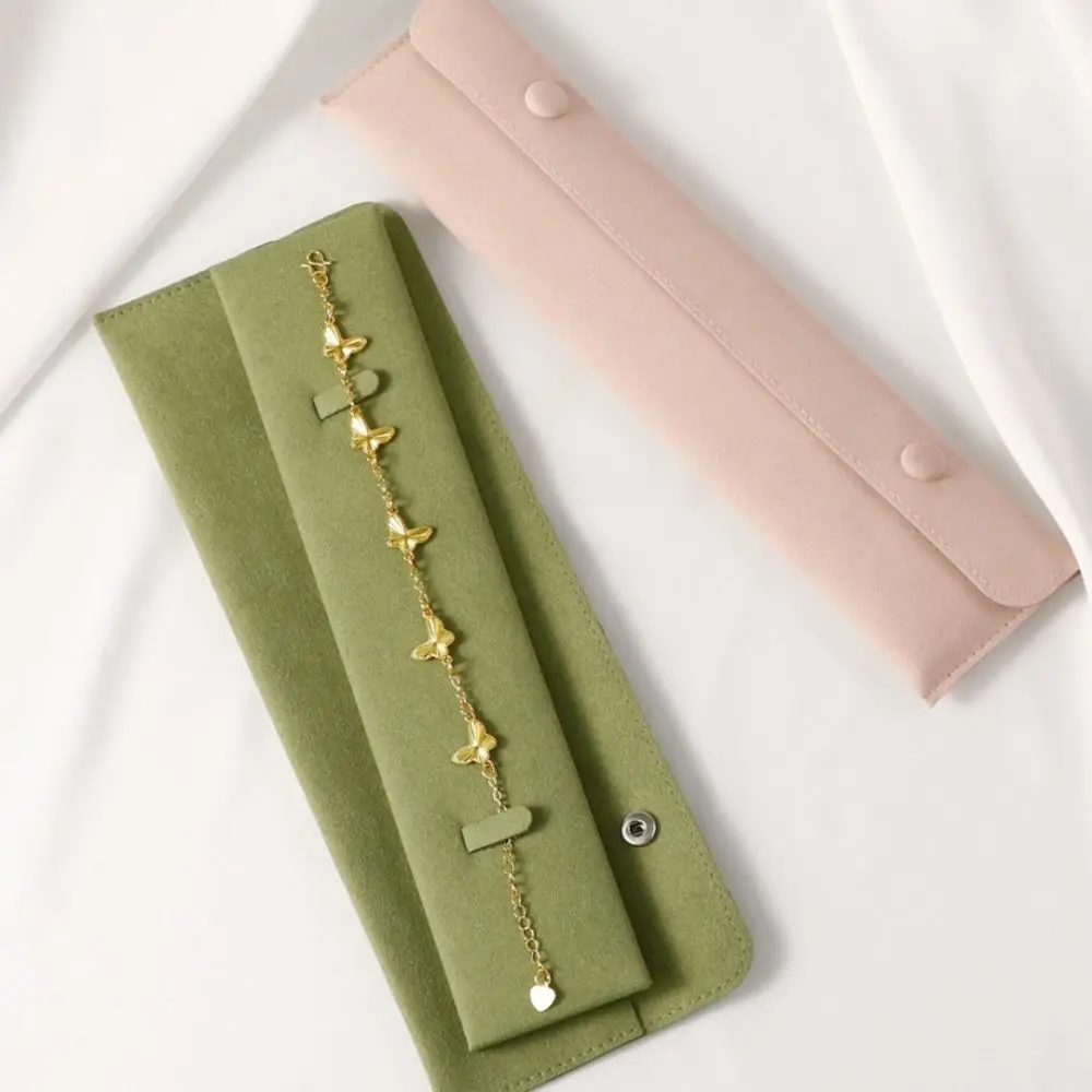 Fashion Mini Jewelry Display Packaging Leather Cloth Portable Storage Organizer Pendant Bracelet Pouch Dustproof Bag