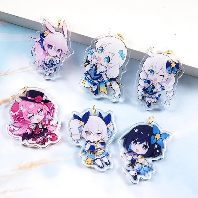 Anime Honkai Impact 3 Theresa Cute Little Girl Acrylic Keychain For IPhone/Xiaomi/Huawei Mobile Phone Case Key Chain Cover Hang