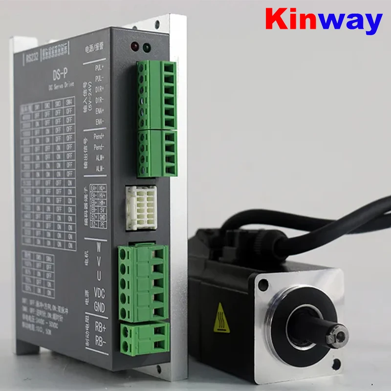 Kinway  Servos 100W 24V-48V 6A 3000rpm 2500 line incremental DC Servo Motor with Driver 40M00330DC +DS-P100W for cnc Mach