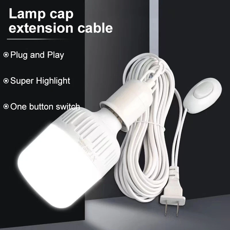 EU Plug E27 Hanging Indoor Plants Light Holder Garden Lamp holder With Cable Universal With Switch Led Bulb Socket  Adapter Acc