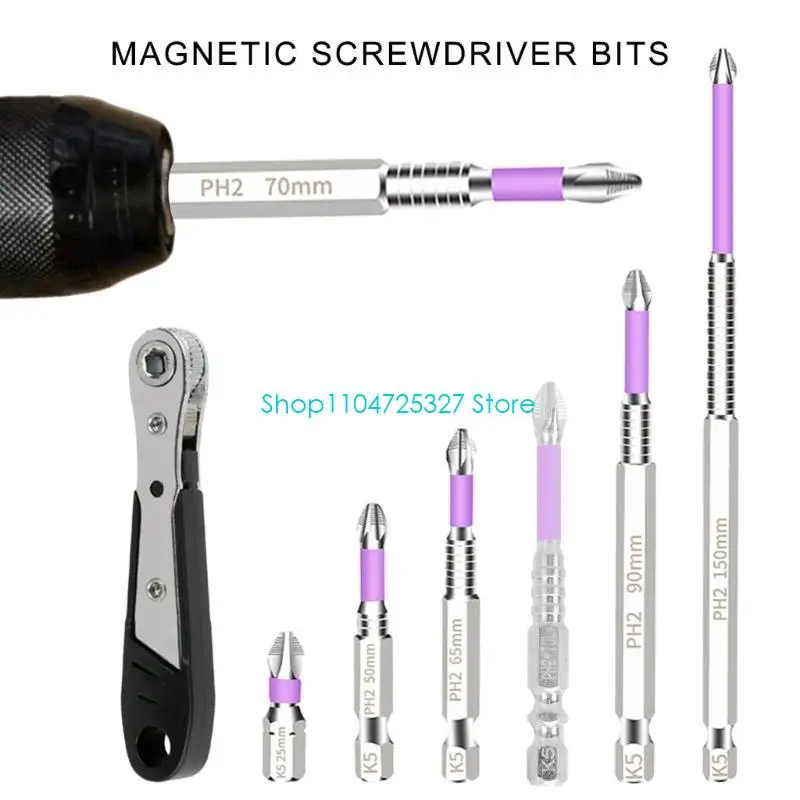 D8KF Comprehensive Crosshead Bit Set mit starker Magnetismus-Effizienter Schraubenbefestigung, 25-150 mm für den