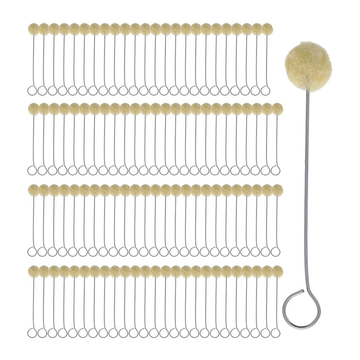 A79G Wool Daubers Ball Brush,Applicator Tool for Leather Dye, Staining, Crafting, DIY Crafts Projects, Contact Cement 100pcs