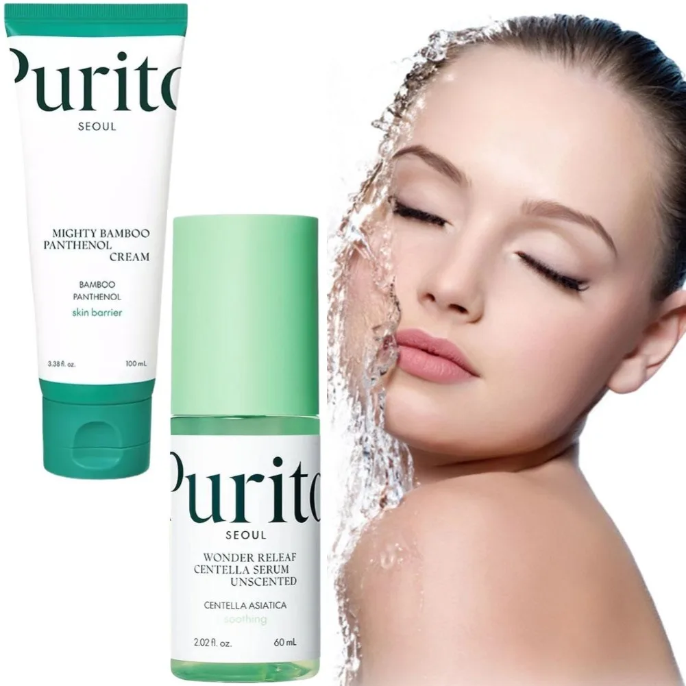 Korean Skincare Purito Bamboo Extract Panthenol Powerful Repair Face Cream Skin Elasticity Care Soothing Skin Moisturizing Cream