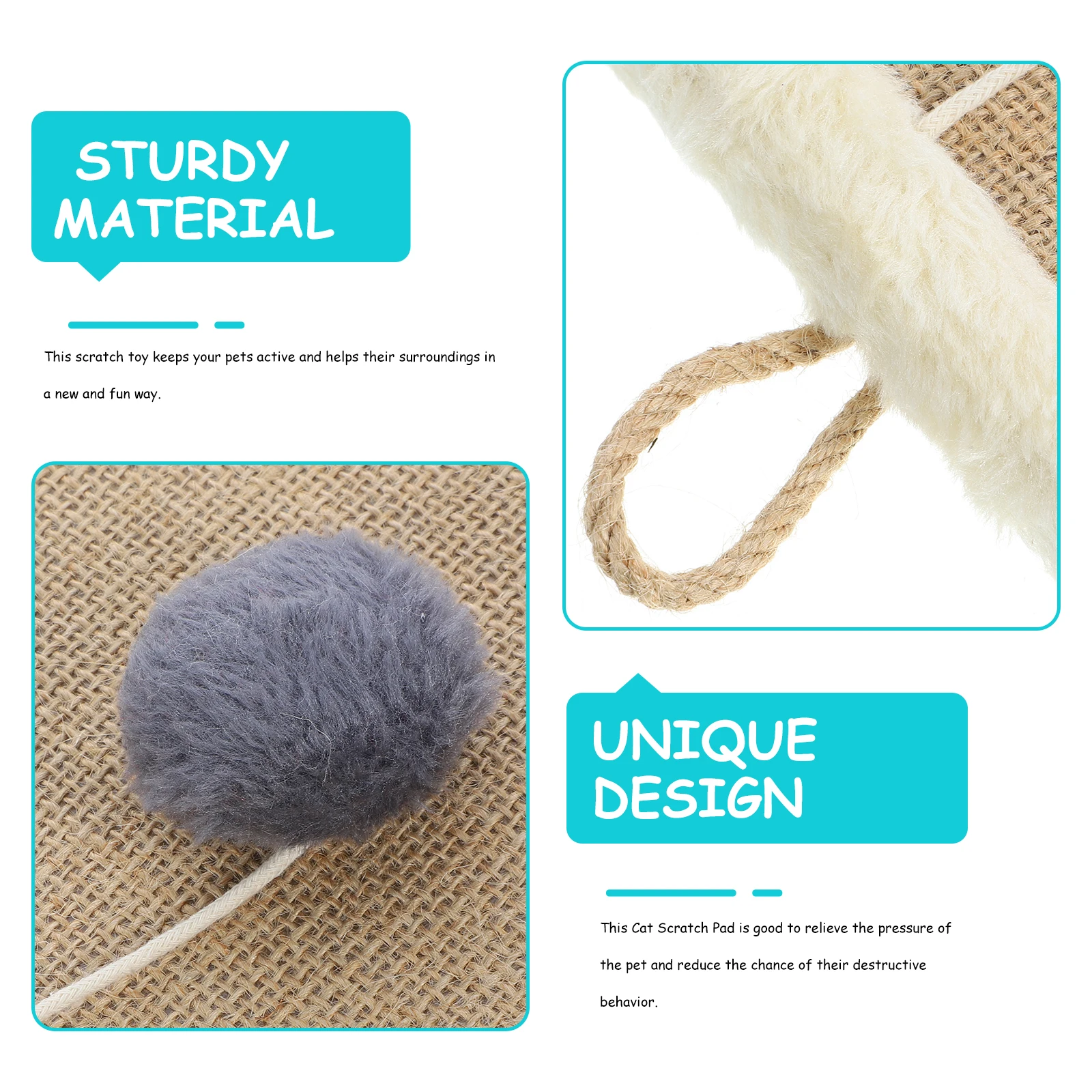 

Natural Sisal Pad For Indoor Cats Reusable Wear-Resistant Kitten Scratcher Mat Floor Claw Grinder Household Accessories Funny