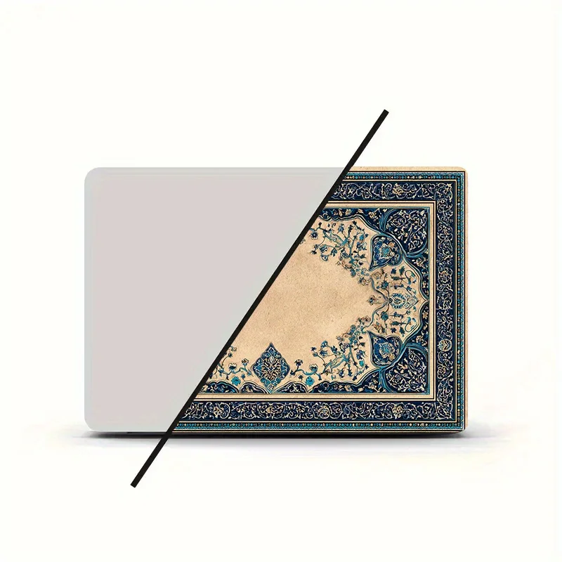 

2 Elegant Islamic Flower and Arabic Calligraphy Laptop Stickers - Glossy PVC Scratch Protective Case with Gold/Blue/Black/