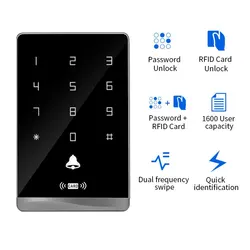 125K/Dual Frequency 125K+13.56Mhz IP67 Waterproof Access Control Keypad Outdoor RFID Access Controller Touch Door Opener System