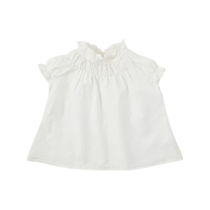 Pure Cotton Spring Summer Stock 2026 Women's Fresh Style Little Girl's Versatile Lure Shirt Casual Breathable Fashion Blouses
