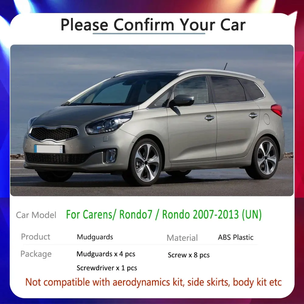 For KIA Carens Rondo Rondo7 7 UN 2007~2013 2008 2009 2010 2011 Car Tire Fender Mud Flap Mudflap Mudguards Accessories Auto-Goods