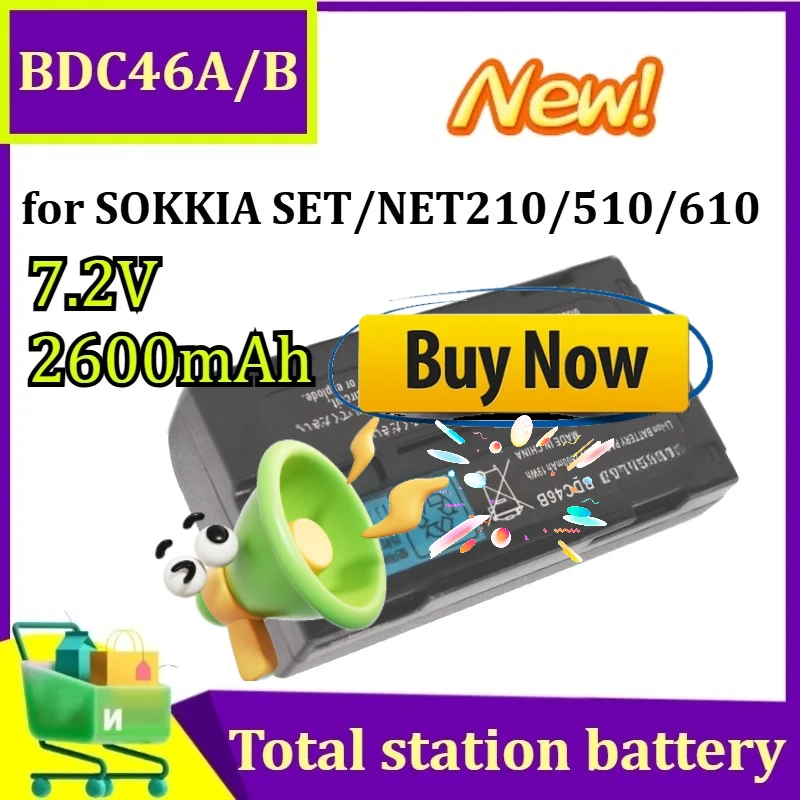 

Новая аккумуляторная батарея 7.2V 2600mAh BDC46A / BDC46B для тахеометров SOKKIA серий SET/NET210/510/610