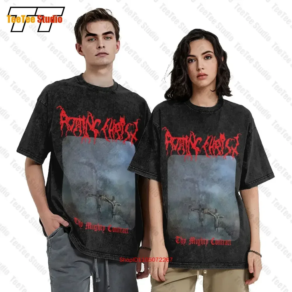 Rotting Christ Thy Might Contract Org Vintage Oversized T-Shirt Necromantia Varathron Nergal Samael 19RP