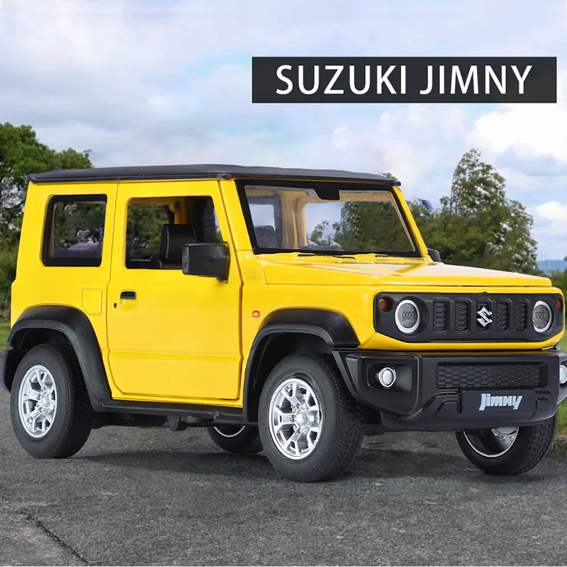 1:24 Suzuki Jimny Off Road Alloy Car Motdel Toy Boy Fast and Furious Diecast Vehicle Pull Back Light Sound  Hot Wheels One Piece