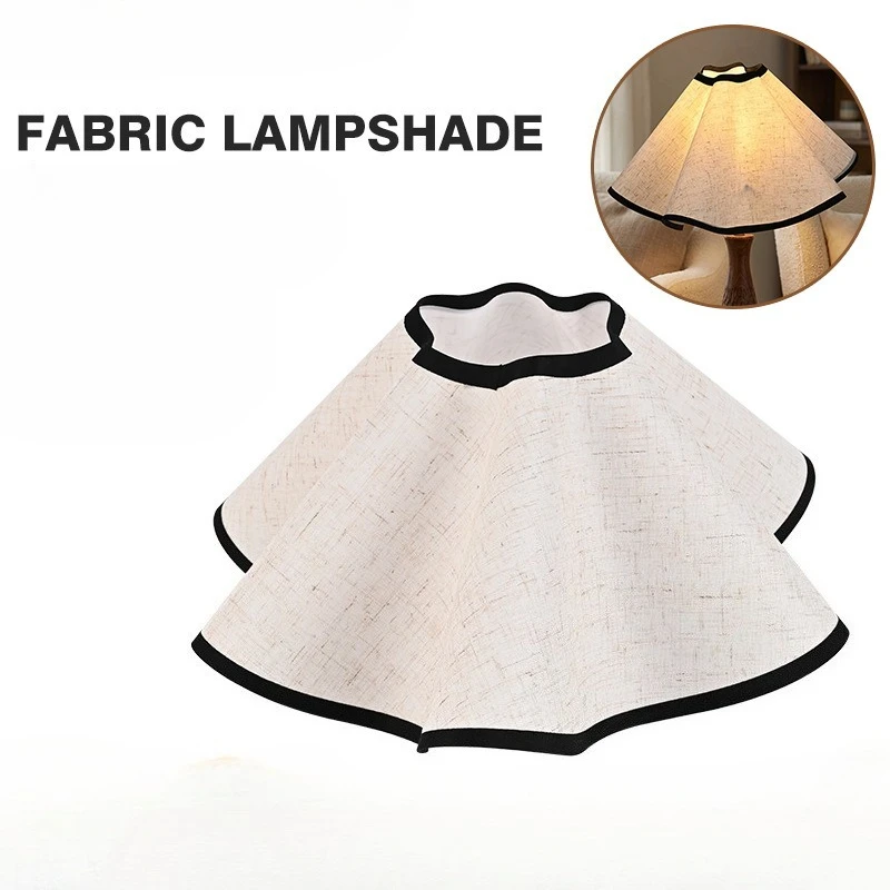 Linen Fabric Flower Pattern Lampshade Retro Homestay Table Lamp Floor Lamp Accessories